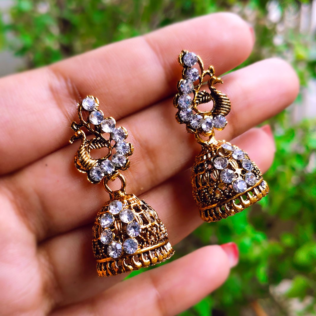 Peacock Side Studs Jhumka